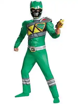 Green Ranger Muscle Power Rangers Dino Charge Superhero Child Boys Costume • $71.06