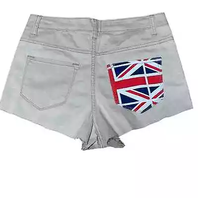 Union Jack Tan Cheeky Cutoff Shorts Size 28 Waist • £19.46