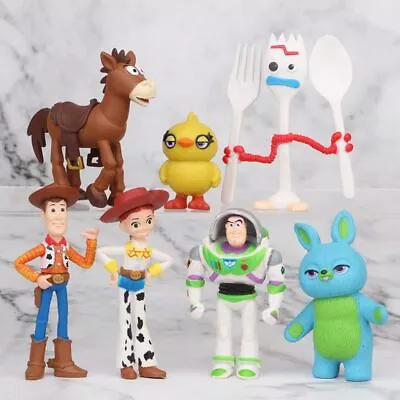 £7.80 • Buy 7Pcs/Toy Story 4 Woody Lightyear Alien Forky Buzz Bunny Figure Cake Topper Gift