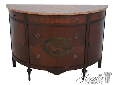 F63763EC: Vintage French Marble Top Paint Decorated & Inlaid Commode • $1595
