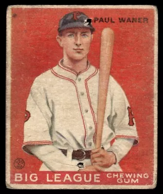 1933 Goudey (R319) 25 Paul Waner Pittsburgh Pirates - Poor • $69.95