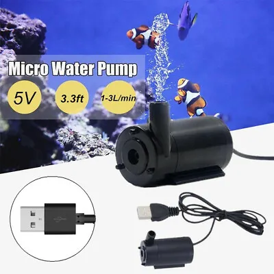 DC 5V Mini Submersible Water Pump Low Noise Brushless Motor USB For Fish Tank US • $6.13