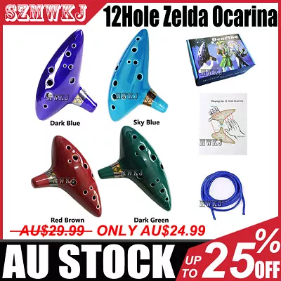 12Hole Legend Of Zelda Ocarina Of Time Alto C Flute Ceramic Instrument Xmas Gift • $24.99