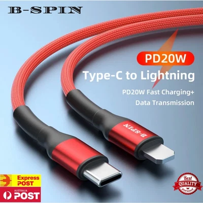 $9.99 • Buy USB-C To Lightning Braided Cable 18 - 20w Fast Charge For Apple IPhone 14 13 12