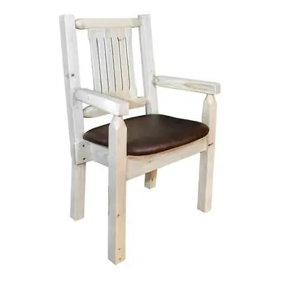 Montana Woodworks Homestead Hand-Crafted Pine Wood Captain's Chair In Natural • $503.99