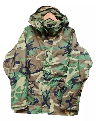 Genuine US Army Woodland Camo Gore-Tex ECWCS Parka Jacket Large Long LL #263 • £109.95