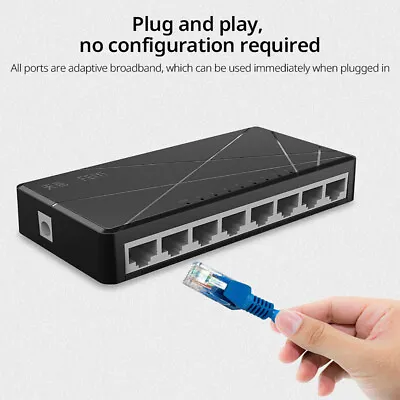 Unmanaged Home Network Switch Hub Office Ethernet Splitter W/10/100/1000Mbps • $10.89