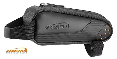 IBERA Universal Top Tube Frame Bike Bag Strap-on Reflective Black IB-TB12S • $20.47