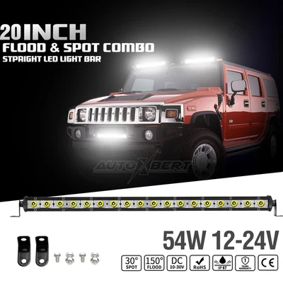 £13.39 • Buy 20 Inch 54W LED Work Light Bar Flood Spot Light Driving Lamp Offroad Car Truck