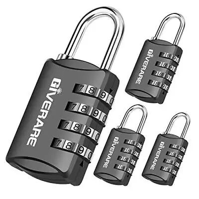 4 Pack Combination Lock 4-Digit Padlock Keyless Resettable Luggage Locks Fo... • $17.73