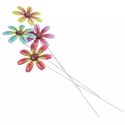 Colorful Metal Daisy Flower Stake Garden Decor For Outdoor Home • $14.38