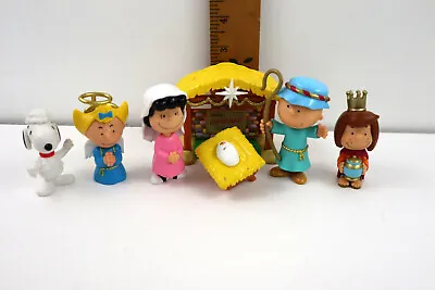 Peanuts Nativity Scene Christmas Snoopy Charlie Brown Lot Of 7 Pieces / Figures • $24.99