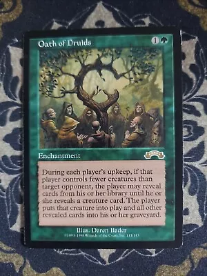 MTG Exodus Oath Of Druids Spanish Rare MP Moderately Played VG Vintage RSY7 • $12.50