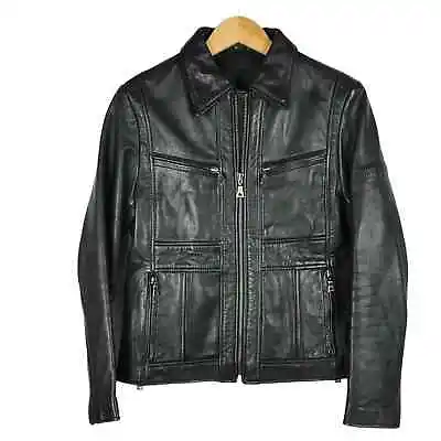 Vintage Flying Bikes Black Leather Jacket Motorcycle • £96.51