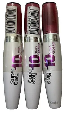 Pack Of 3 MAYBELLINE SUPER STAY STAIN GLOSS 10HR WEAR #140 RUDY INDULGENCES New • $14.97