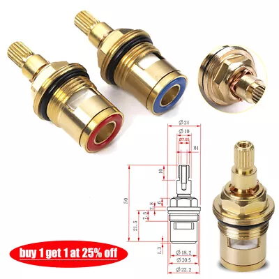 2Pcs Replacement Tap Cartridge Valve Kitchen Basin Mixer Quarter Turn BSP 1/2  • £4.61