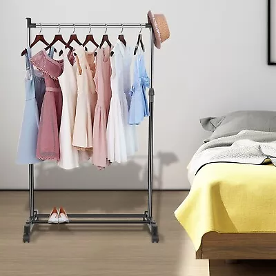 Heavy Duty Garment Rack Rolling Commercial Foldable Clothing Shelf W/Wheels 2022 • $24.17