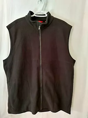 Izod Men's Fleece Vest Full Zip Front Pockets Black Size XL  #11941 • $19.90