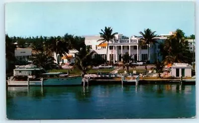 MIAMI BEACH Florida FL ~ Roadside BAY HARBOR HOTEL Yacht Club 1958 Postcard • $6.78