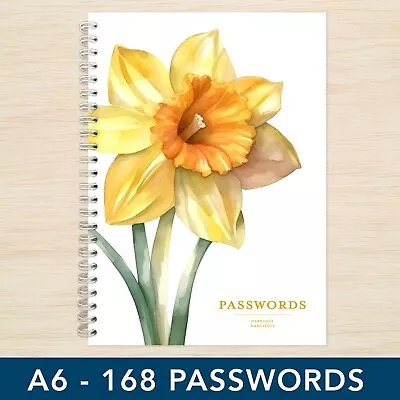 Daffodil Small Password Book A6 Alphabetical Organizer A Z Notebook Handmade UK • £5.99