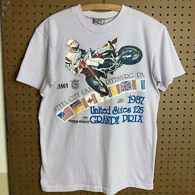 Vintage 1987 United States 125 Grand Prix T-shirt Motocross Supercross Dirt Bike • $64.80