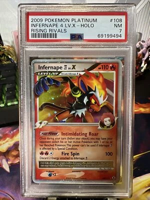 $55 • Buy PSA NM 7 Pokemon 2009 Platinum Rising Rivals Holo Infernape 4 Lv.x #108
