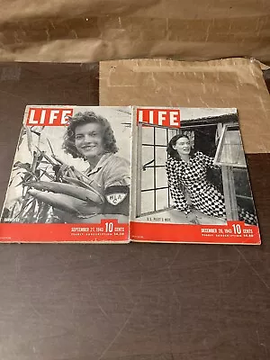 LIFE MAGAZINES LOT OF 2 September 27 December 20 1943 WWII VINTAGE ADS War-RARE • $9.99