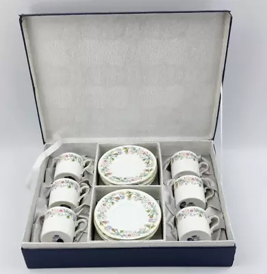 £60 • Buy Aynsley Wild Tudor 6x Boxed Espresso Sized Coffee Cups & Saucers - Bone China