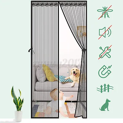£5.99 • Buy UK Magnetic Mesh Door Magic Protect Curtain Snap Fly Bug Insect Mosquito Screen 