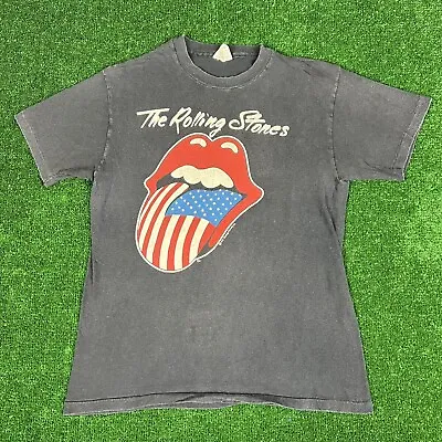 Vintage 1981 Rolling Stones T Shirt North American Tour Men M Band Single Stitch • $79.96