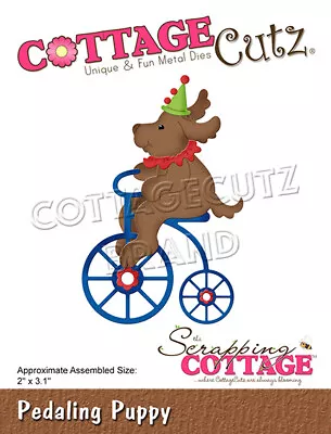 New Scrapping Cottage Cutz Metal Cutting Die Pedaling Puppy CC-867 • £15