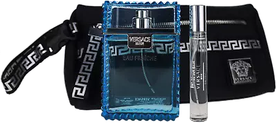 Eau Fraiche By Versace For Men Set: EDT + EDT + Bag 3.4oz+0.3oz New • $75.59