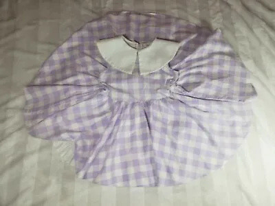 Kawalla 80s Vintage Girls Full Circle Summer Purple White Gingham Dress SZ 5  • $64.88