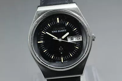 [Exc+4] Vintage Seiko King Quartz 4823-5000 Black Dial Men's Watch From JAPAN • $215.81