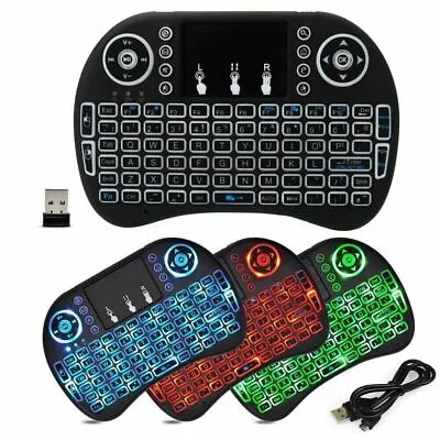 Mini 3 Colors Backlit 2.4GHz Wireless Keyboard Touchpad For TV Box Android PC • $8.95