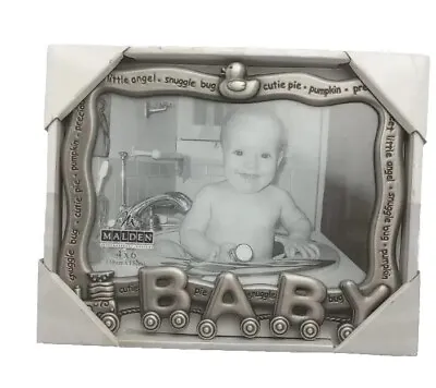 MALDEN Pewter 4x6 Picture Frame BABY Cutie Pie Snuggle Bug Sweet Little Angel • $10.95