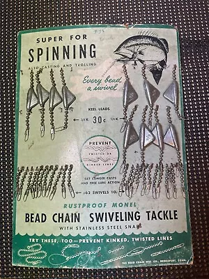 Vintage Bead Chain Mfg Tackle Stand Up Display Card 1950's • $38.99