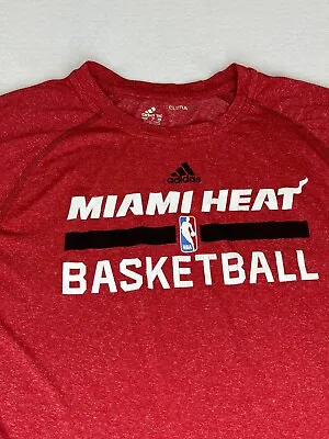 Adidas Climalite Men's T-Shirt NBA Miami Heat Basketball Medium Red Short Sleeve • $9.99