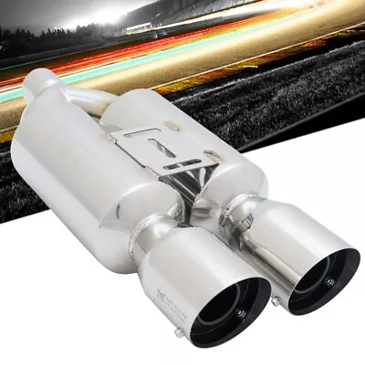 Megan M-RS Series 2.5  Inlet Exhaust Muffler [Silver Chrome Canister / Tips] • $160.48