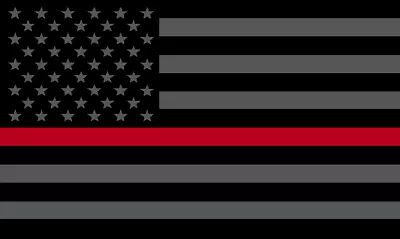 REFLECTIVE Subdued  AMERICAN FLAG THIN RED LINE DECAL Fire EMS Multiple Sizes • $3.75