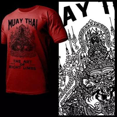 Muay Thai T-shirt Thai Boxing Yantra Deity Tattoo Thai Boxer Martial Art Tee • $19.99