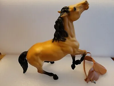 Vintage Breyer #87 Diablo Buckskin Semi Rearing Mustang Mold Pink Nose Saddle • $25.40