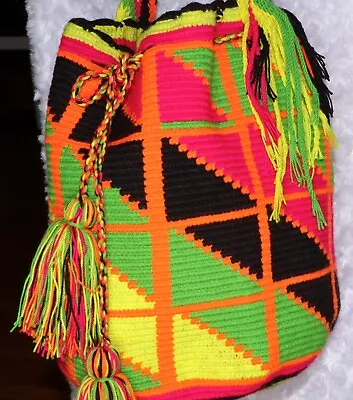 Crocheted Wayuu Mochila Cross-body Bag Handmade Artisans Blue • $30