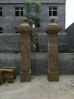$8500 • Buy Beautiful Antiqued Stone Driveway Columns - Posts - Asp1