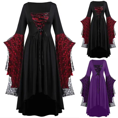 £17.89 • Buy Halloween Womens Witch Cosplay Fancy Dress Gothic Medieval Renaissance Costume