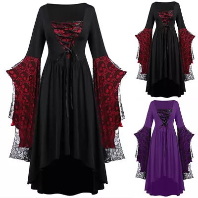 £17.89 • Buy Halloween Womens Witch Cosplay Fancy Dress Gothic Medieval Renaissance Costume