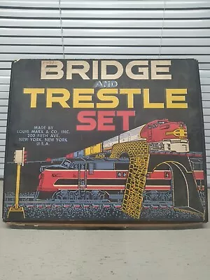 LOUIS MARX O SCALE BRIDGE AND TRESTLE SET No.1414 W/BOX • $39.99