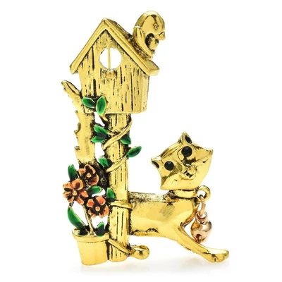 $3.89 • Buy Vintage Playing Cat Brooches Pin Women Men Luxury Coat Party Jewelry Badge Gift