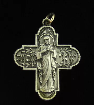 Vintage Sweet Heart Of Jesus Medal Religious Holy Catholic Mary Mount Carmel • $11.99
