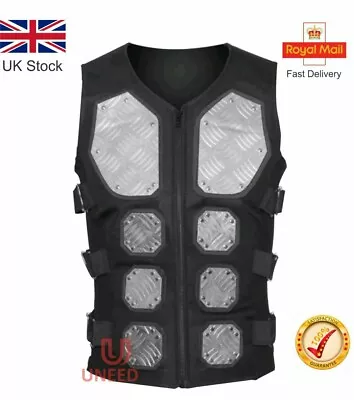 Diamond-plate Metal Cyber Bodice Waistcoat Jacket Steampunk Coat Gothic Vest • $59.36